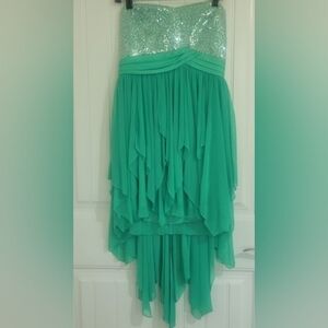 PROM HOMECOMING Juniors Size 13 Strapless Dress Mermaid Green